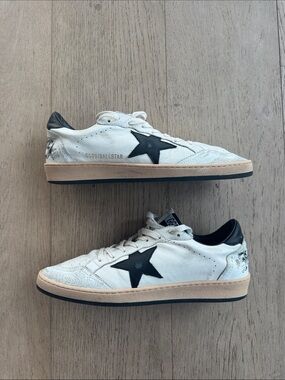 Authentic Golden Goose White Ballstar Sneakers — Size 10